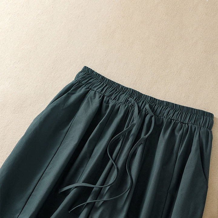 Buddha Stones Pantaloni corti da donna estivi casual e minimalisti con coulisse, tinta unita e tasche. - image 19