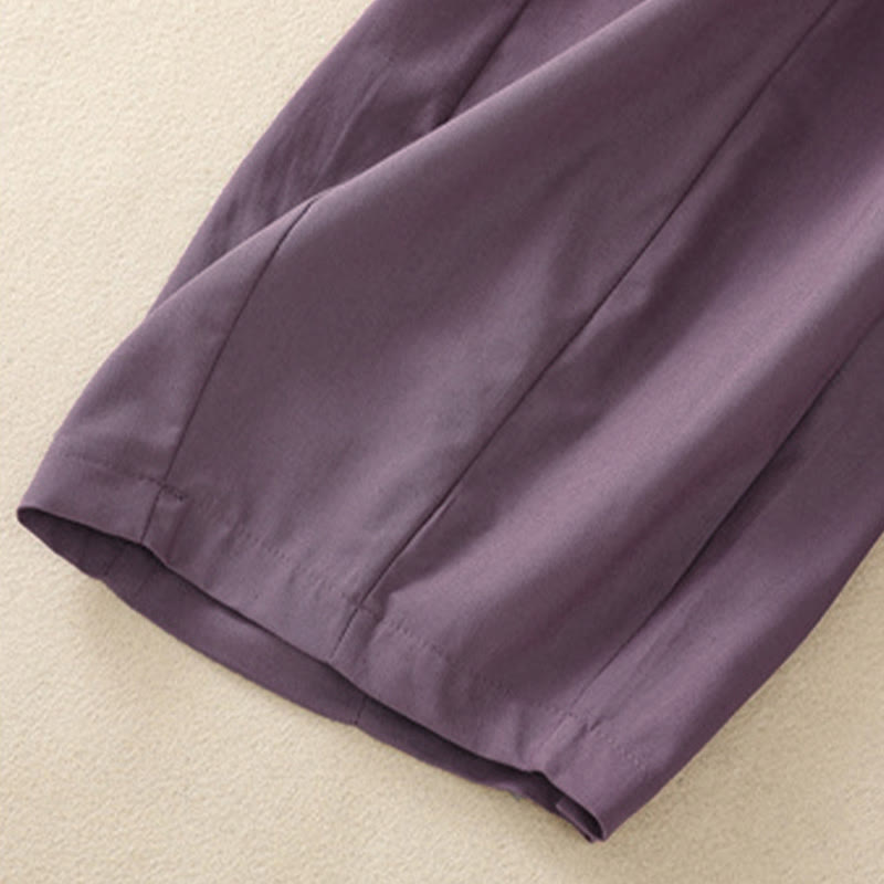 Buddha Stones Pantaloni corti da donna estivi casual e minimalisti con coulisse, tinta unita e tasche. - image 15