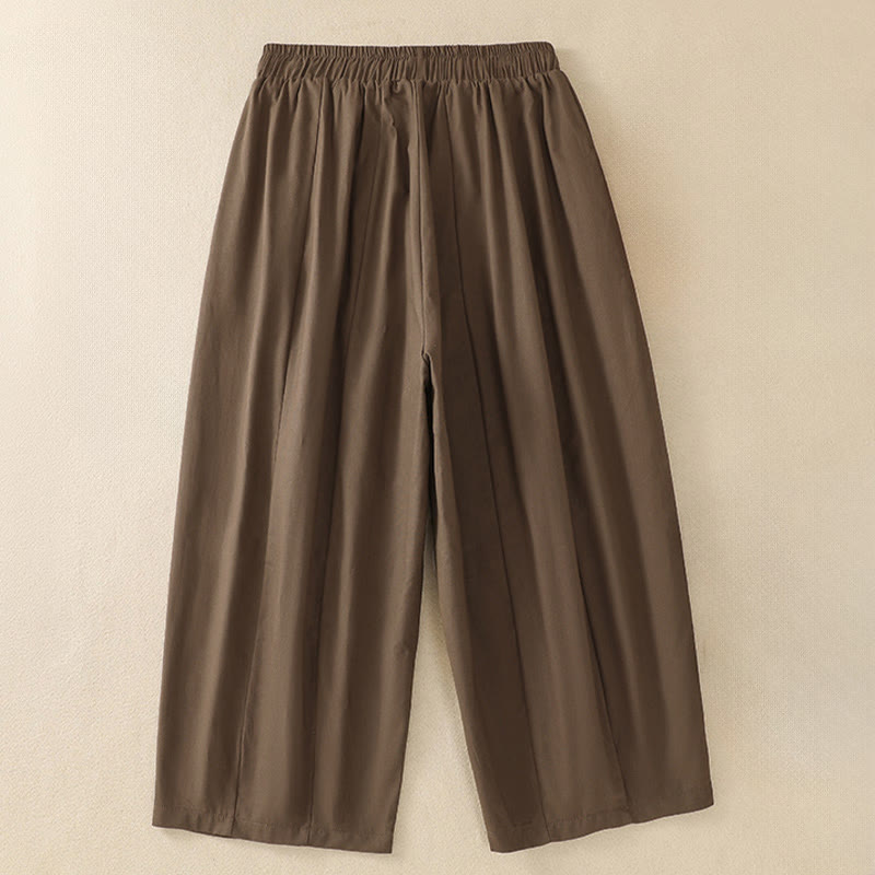 Buddha Stones Pantaloni corti da donna estivi casual e minimalisti con coulisse, tinta unita e tasche. - image 1