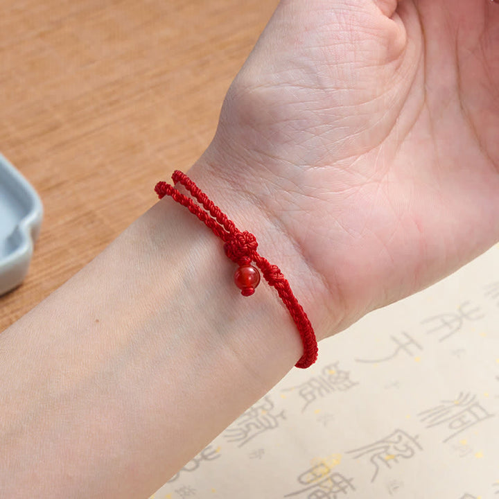 Buddha Stones Bracciale Balance in avventurina verde con cordino rosso - image 23