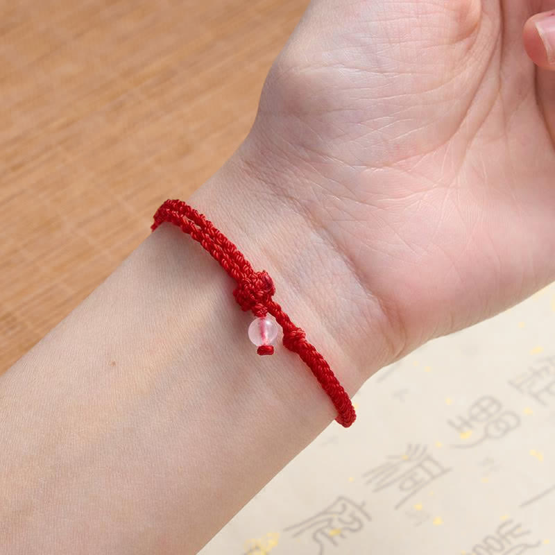 Buddha Stones Bracciale Balance in avventurina verde con cordino rosso - image 14