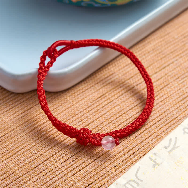 Buddha Stones Bracciale Balance in avventurina verde con cordino rosso - image 10