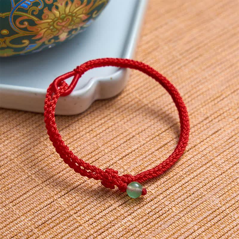 Buddha Stones Bracciale Balance in avventurina verde con cordino rosso - image 1