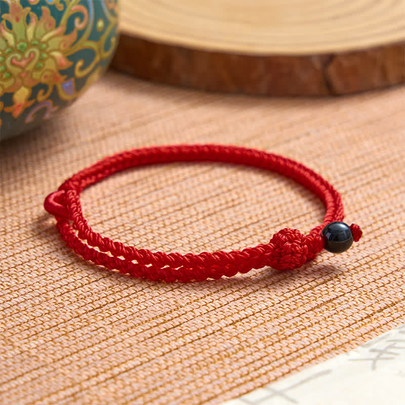 Buddha Stones Bracciale Balance in avventurina verde con cordino rosso - image 28