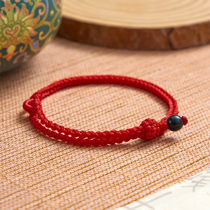 Buddha Stones Bracciale Balance in avventurina verde con cordino rosso - image 28