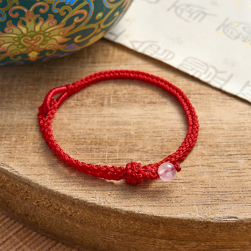 Buddha Stones Bracciale Balance in avventurina verde con cordino rosso - Quarzo rosa - Filo rosso - 19–20 cm - image 8