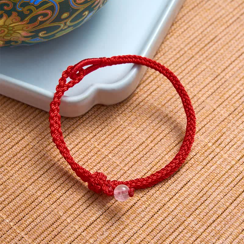 Buddha Stones Bracciale Balance in avventurina verde con cordino rosso - image 9
