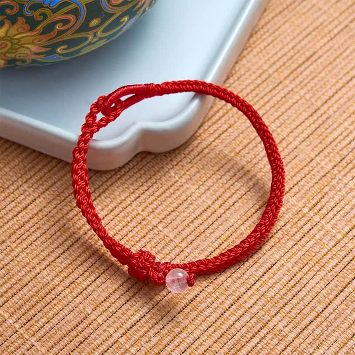 Buddha Stones Bracciale Balance in avventurina verde con cordino rosso - image 9