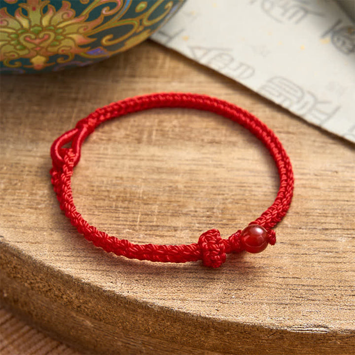 Buddha Stones Bracciale Balance in avventurina verde con cordino rosso - Agata rossa - Filo rosso - 19–20 cm - image 17
