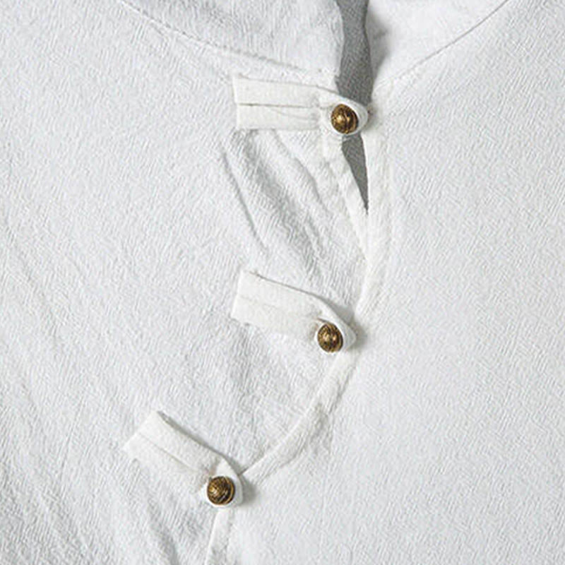 Buddha Stones Camicia da uomo a maniche corte in bambù, stile estivo Tang, casual, con bottoni a rana. - image 5