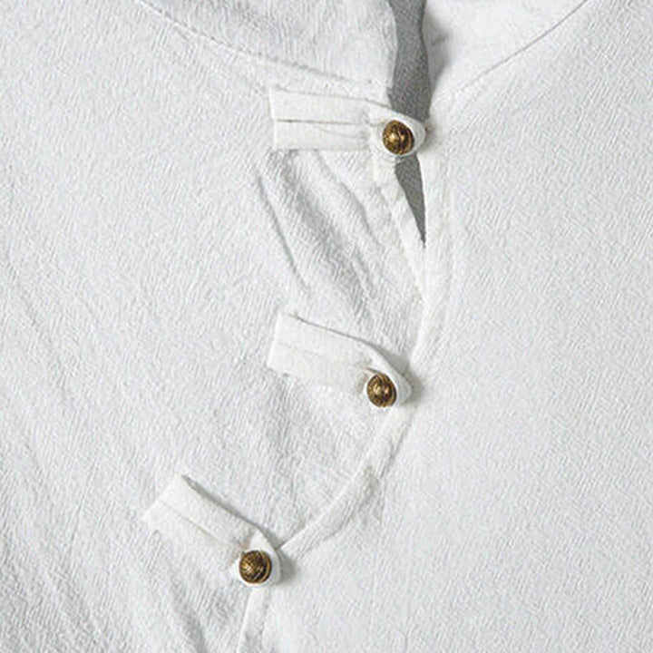 Buddha Stones Camicia da uomo a maniche corte in bambù, stile estivo Tang, casual, con bottoni a rana. - image 5