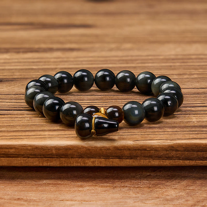Buddha Stones Braccialetto cinese vintage di protezione in zucca di ossidiana arcobaleno - image 11