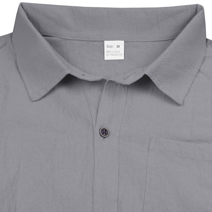 Buddha Stones Camicia da uomo estiva casual minimalista senza maniche con bottoni. - Grigio - US/UK/AU44，EU54 (3XL) - image 25