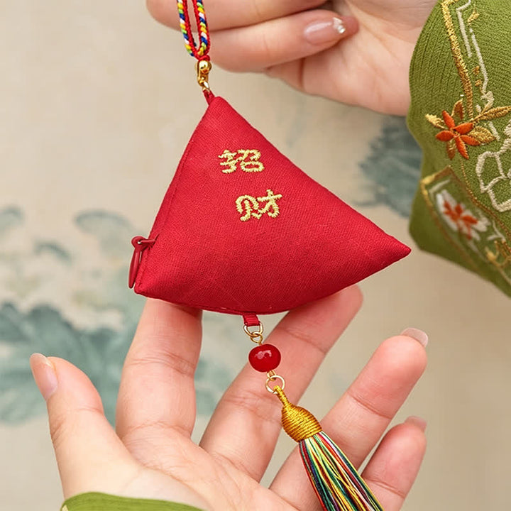 Buddha Stones Ricamo Zongzi Triangolo Scorpione Simpatico Animale Decorazione - image 5