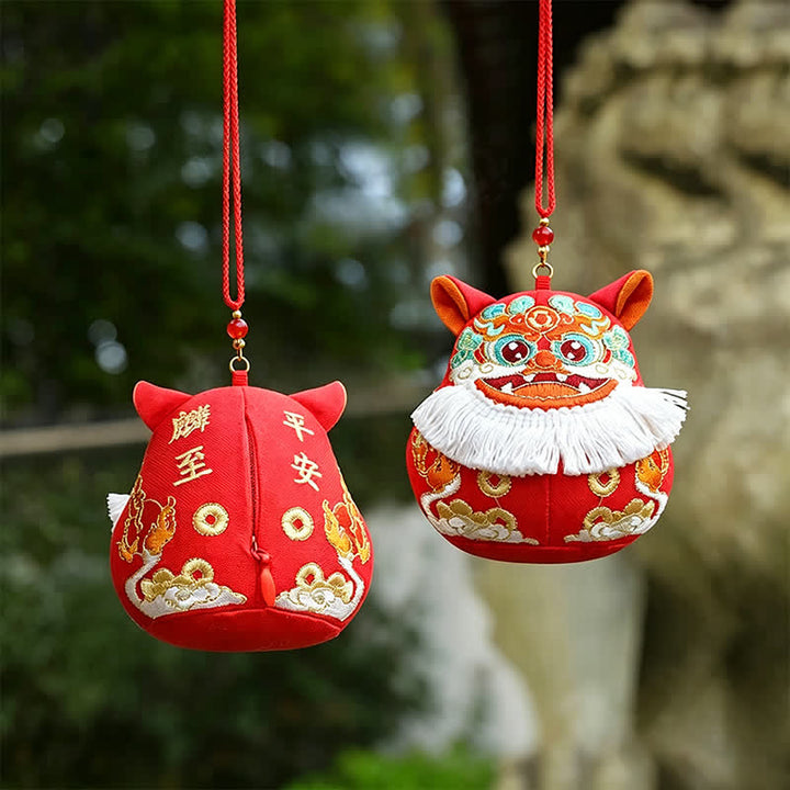 Buddha Stones Lucky Pi Xiu Qilin Drago Volpe Ricchezza Decorazione Animale Carino - Qilin rosso - image 8