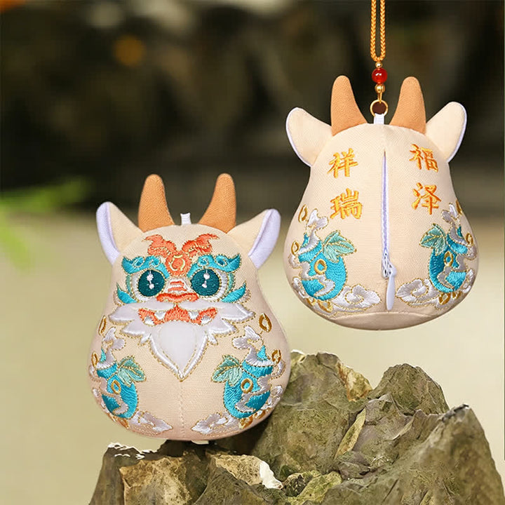 Buddha Stones Lucky Pi Xiu Qilin Drago Volpe Ricchezza Decorazione Animale Carino - Qilin arancione - image 12