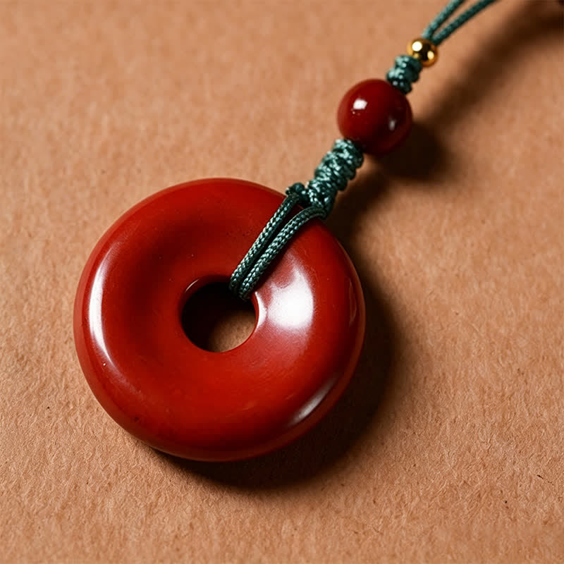 Buddha Stones Mala di protezione con fibbia della pace in legno di sandalo rosso, intrecciata a mano con 108 perline. - image 11