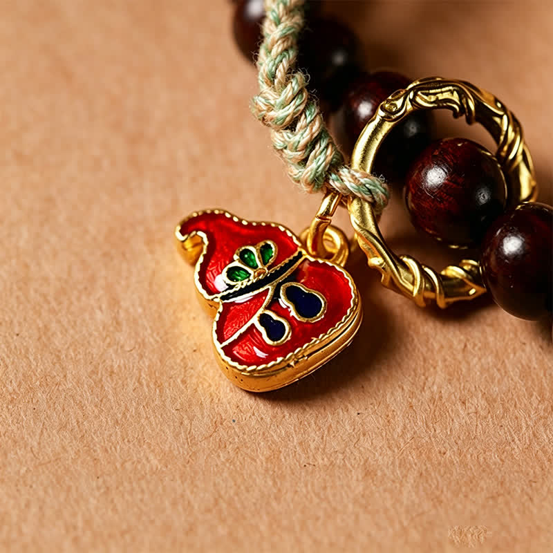 Buddha Stones Mala di protezione con fibbia della pace in legno di sandalo rosso, intrecciata a mano con 108 perline. - image 10