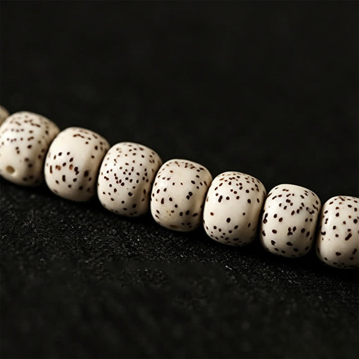Buddha Stones Mala tibetano intrecciato a mano con 108 perle, composto da semi di Bodhi e stella, luna e pietra. - image 11