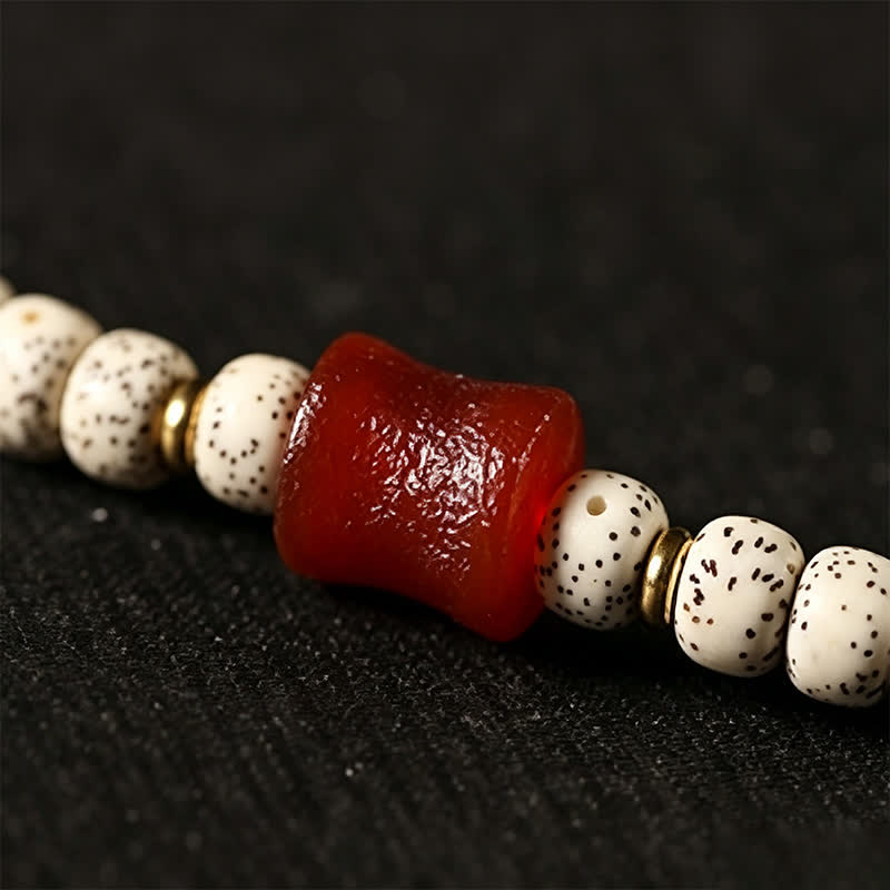Buddha Stones Mala tibetano intrecciato a mano con 108 perle, composto da semi di Bodhi e stella, luna e pietra. - image 10