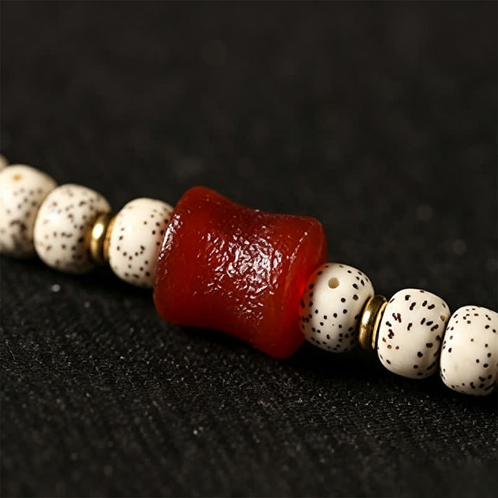 Buddha Stones Mala tibetano intrecciato a mano con 108 perle, composto da semi di Bodhi e stella, luna e pietra. - image 10