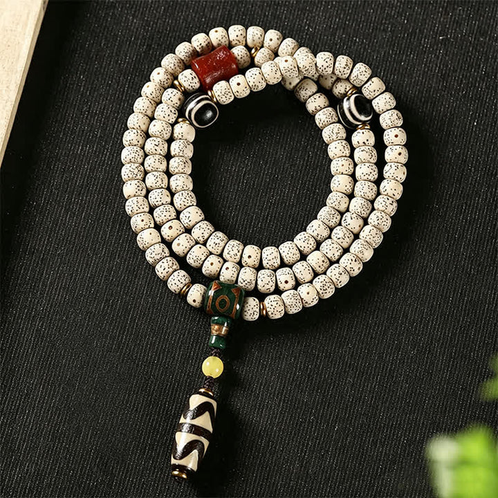 Buddha Stones Mala tibetano intrecciato a mano con 108 perle, composto da semi di Bodhi e stella, luna e pietra. - Seme di Bodhi della Luna Stellare (Saggezza ♥ Pace Interiore) - image 0