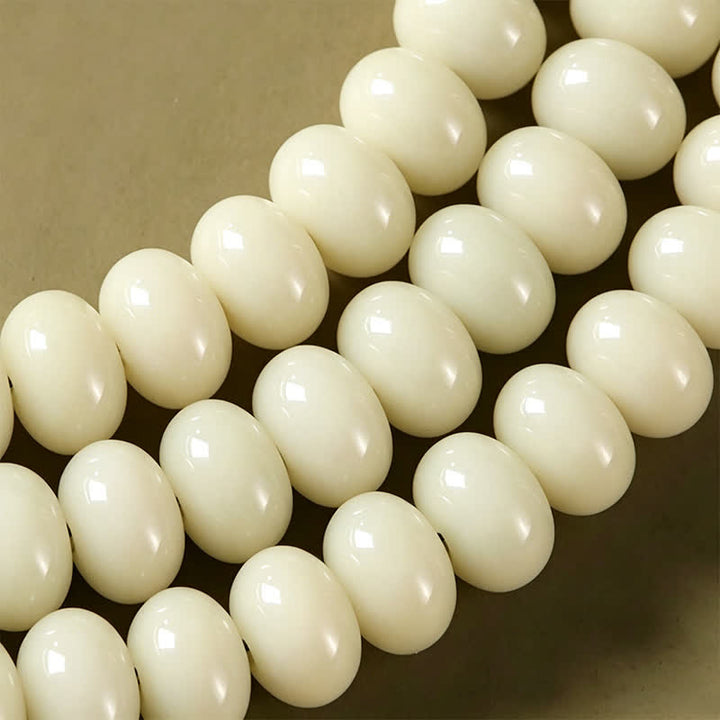 Buddha Stones Mala etnico intrecciato a mano con 108 perline raffiguranti semi di Bodhi bianchi, Bodhisattva Tara Hope. - image 16