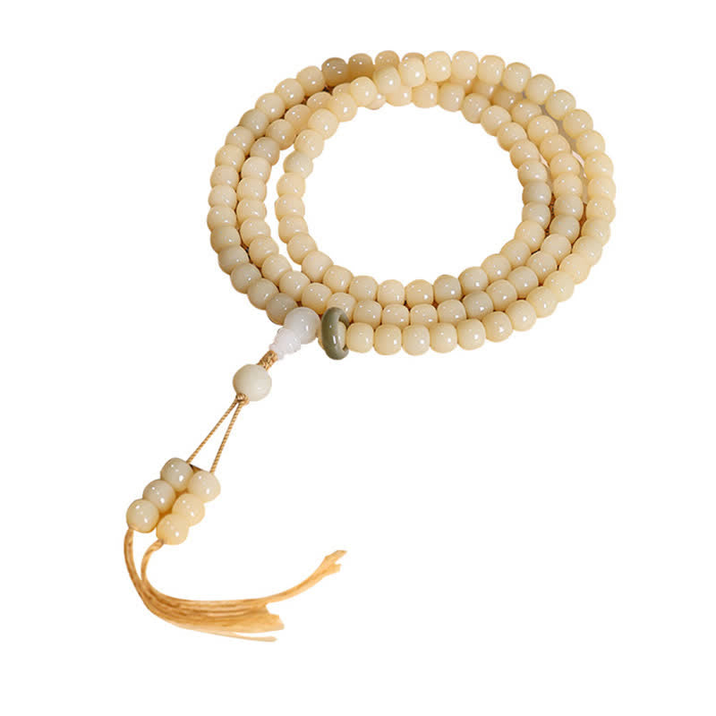 Buddha Stones Ciondolo Bodhi Root Lotus Purity 108 perline rotonde lucidate a mano Mala - image 3