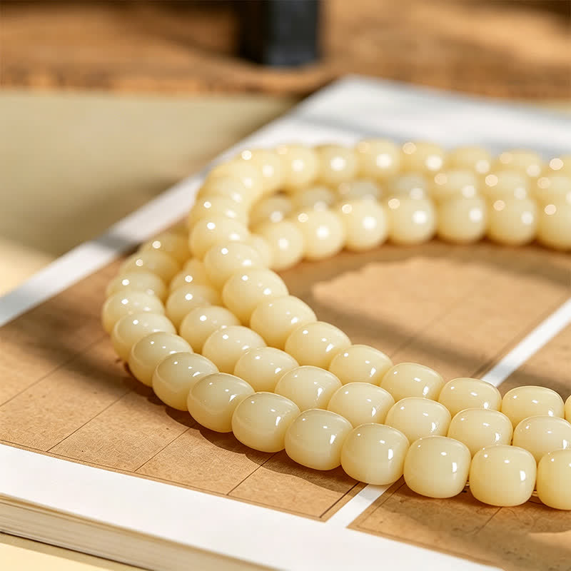 Buddha Stones Ciondolo Bodhi Root Lotus Purity 108 perline rotonde lucidate a mano Mala - image 8