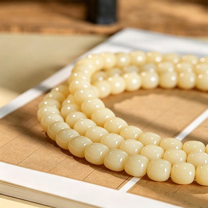 Buddha Stones Ciondolo Bodhi Root Lotus Purity 108 perline rotonde lucidate a mano Mala - image 8