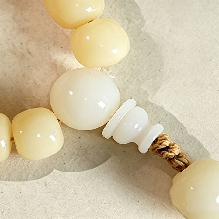 Buddha Stones Ciondolo Bodhi Root Lotus Purity 108 perline rotonde lucidate a mano Mala - image 10