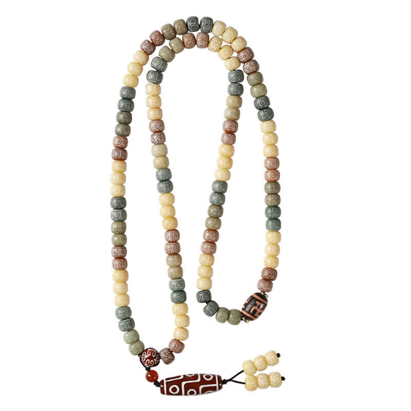 Buddha Stones Mala vintage Bodhi Seed intrecciata a mano con 108 perline - image 15