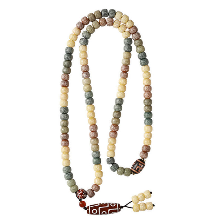 Buddha Stones Mala vintage Bodhi Seed intrecciata a mano con 108 perline - image 15