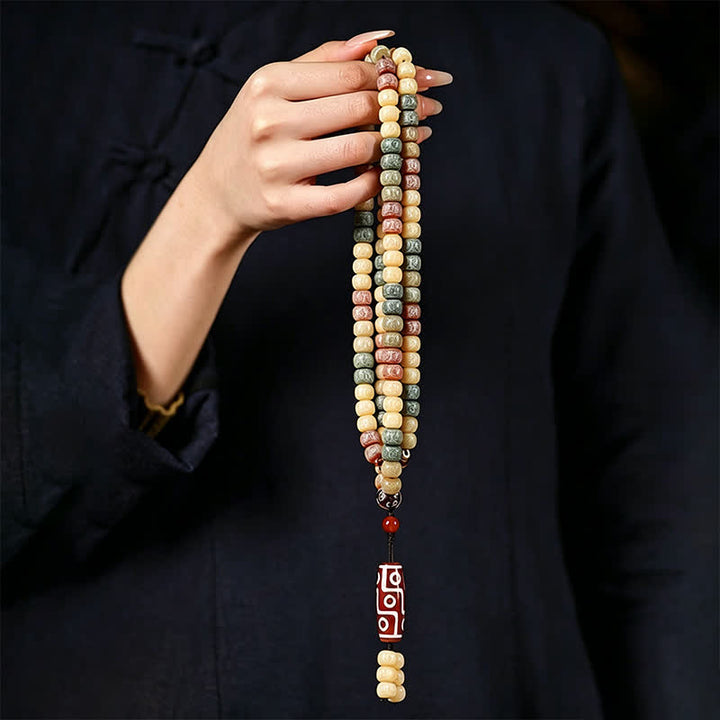 Buddha Stones Mala vintage Bodhi Seed intrecciata a mano con 108 perline - image 10