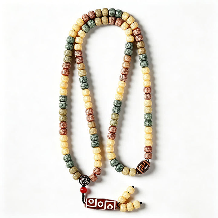 Buddha Stones Mala vintage Bodhi Seed intrecciata a mano con 108 perline - image 8