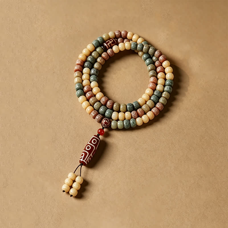 Buddha Stones Mala vintage Bodhi Seed intrecciata a mano con 108 perline - image 2