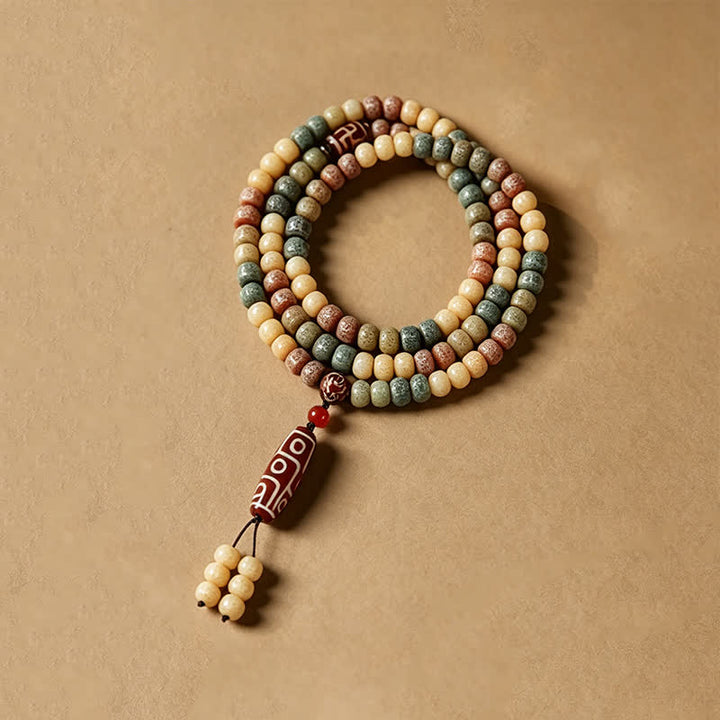 Buddha Stones Mala vintage Bodhi Seed intrecciata a mano con 108 perline - image 2