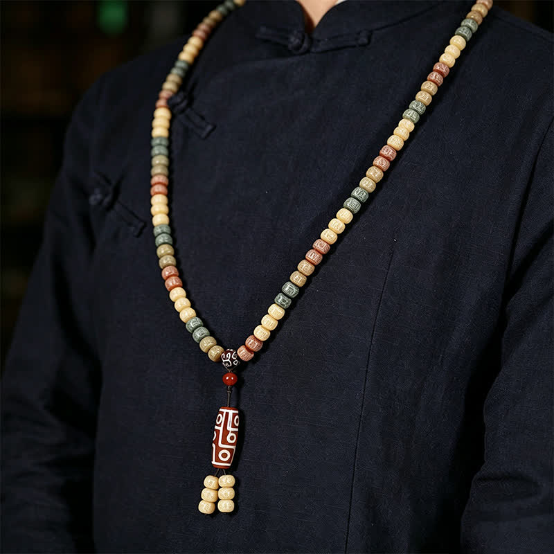 Buddha Stones Mala vintage Bodhi Seed intrecciata a mano con 108 perline - image 11