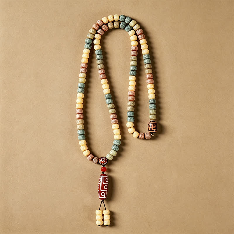 Buddha Stones Mala vintage Bodhi Seed intrecciata a mano con 108 perline - image 7