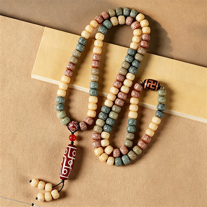 Buddha Stones Mala vintage Bodhi Seed intrecciata a mano con 108 perline - image 4
