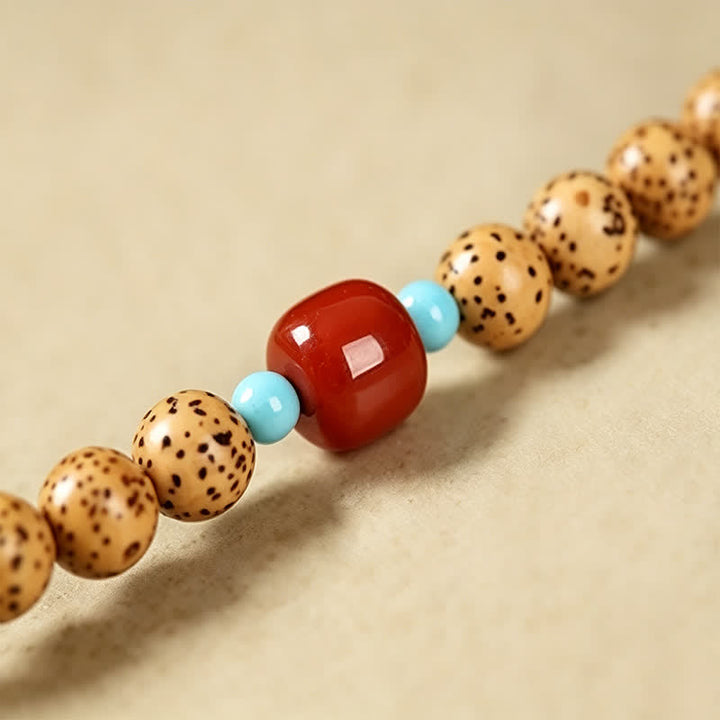 Buddha Stones Mala di saggezza artigianale con 108 perle, semi di Bodhi, baccelli di loto, stella, luna e baccello di saggezza. - image 13