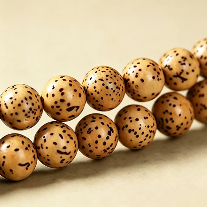 Buddha Stones Mala di saggezza artigianale con 108 perle, semi di Bodhi, baccelli di loto, stella, luna e baccello di saggezza. - image 12