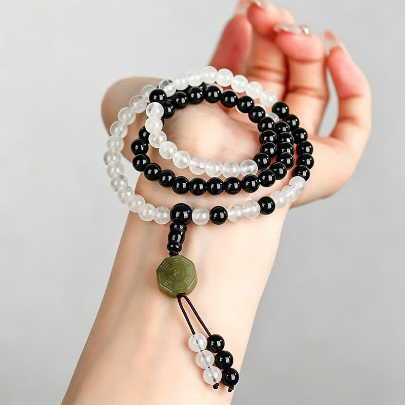 Buddha Stones Bracciale di protezione Bagua in ossidiana nera, realizzato a mano con perline. - image 7