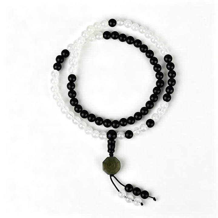 Buddha Stones Bracciale di protezione Bagua in ossidiana nera, realizzato a mano con perline. - image 4