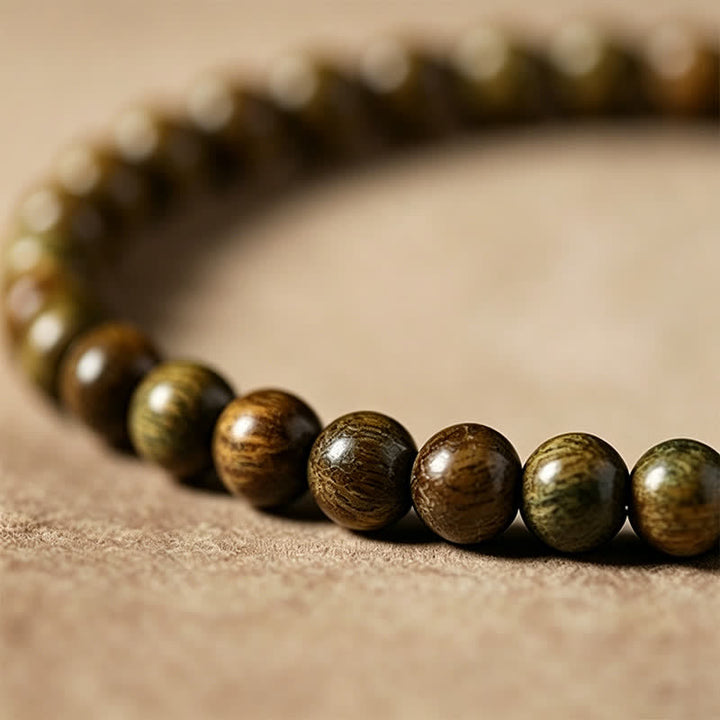 Buddha Stones Ciondolo a forma di gatto intrecciato a mano in legno di sandalo verde Serenity Mala etnico retrò - image 12