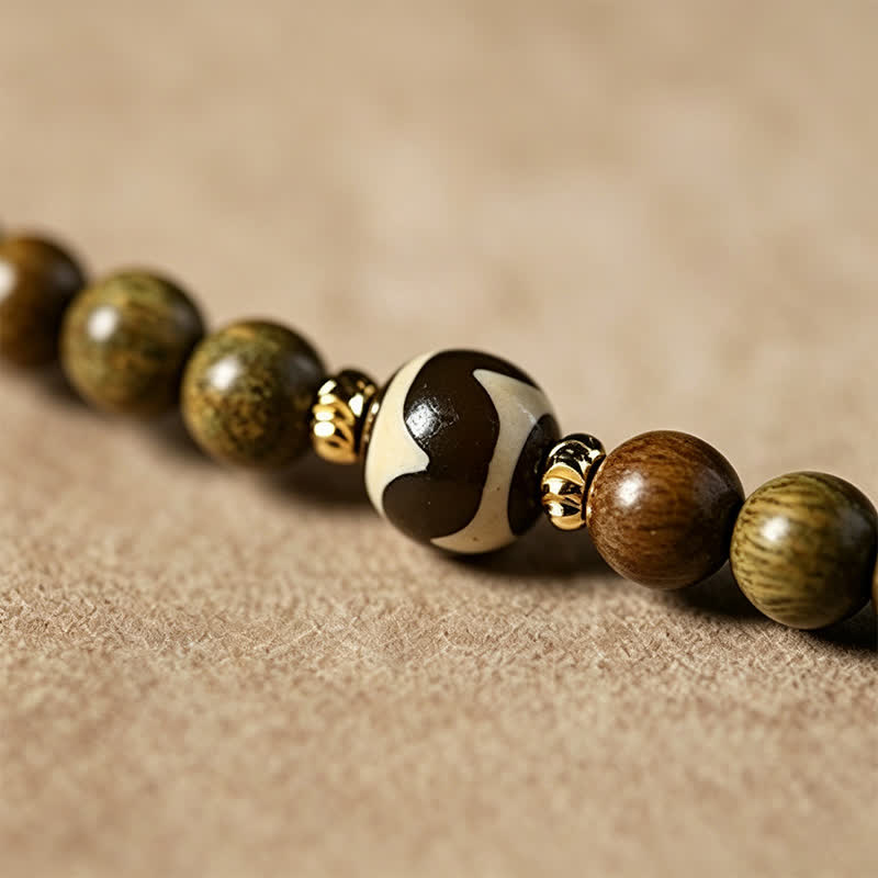 Buddha Stones Ciondolo a forma di gatto intrecciato a mano in legno di sandalo verde Serenity Mala etnico retrò - image 13