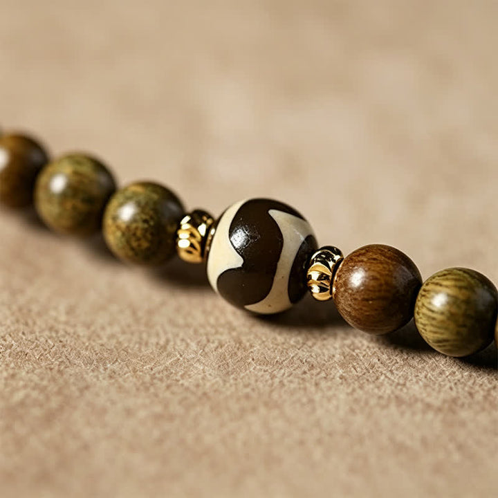 Buddha Stones Ciondolo a forma di gatto intrecciato a mano in legno di sandalo verde Serenity Mala etnico retrò - image 13