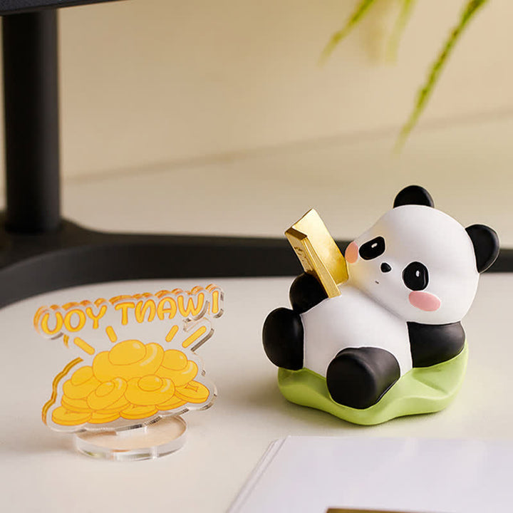 Buddha Stones Supporto per telefono in resina a forma di loto e panda, decorazione a forma di animale carino - image 10