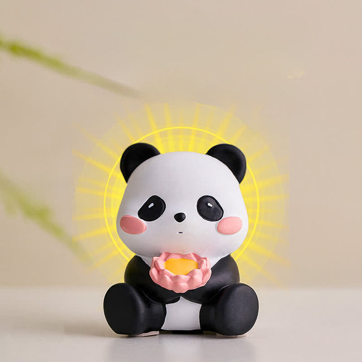 Buddha Stones Supporto per telefono in resina a forma di loto e panda, decorazione a forma di animale carino - image 25