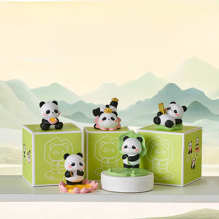 Buddha Stones Supporto per telefono in resina a forma di loto e panda, decorazione a forma di animale carino - image 1